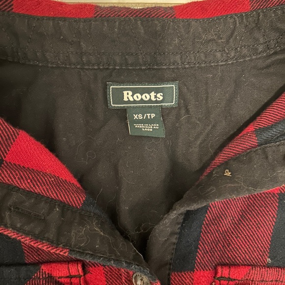 Women’s Roots Flannel Button Down Shirt Sz XS EUC - Picture 2 of 9